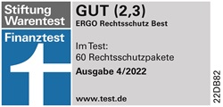 ERGO  Rechtsschutz  FinanztestSiegel  422  Rechtsschutz